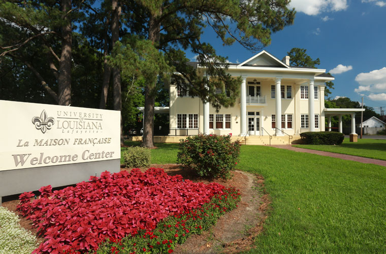 The UL Lafayette French House and sign