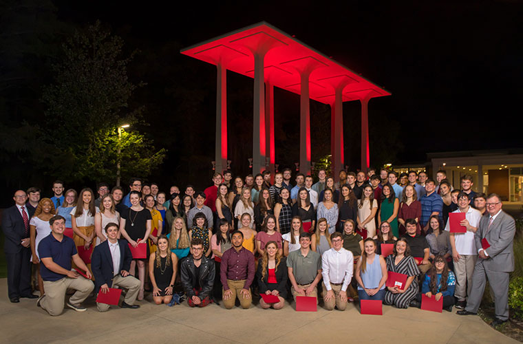 A gift to the University of Louisiana at Lafayette supports our students, like those pictured here at the top scholars banquet