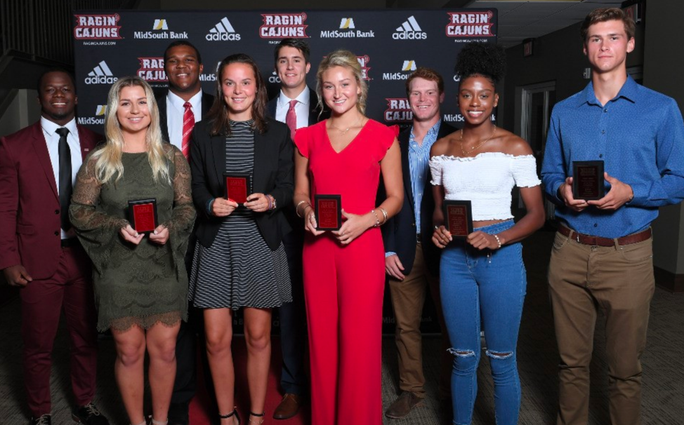 Ragin' Cajun student-athletes at award ceremony