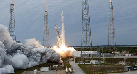 Rocket launches from Cape Canaveral Space Station