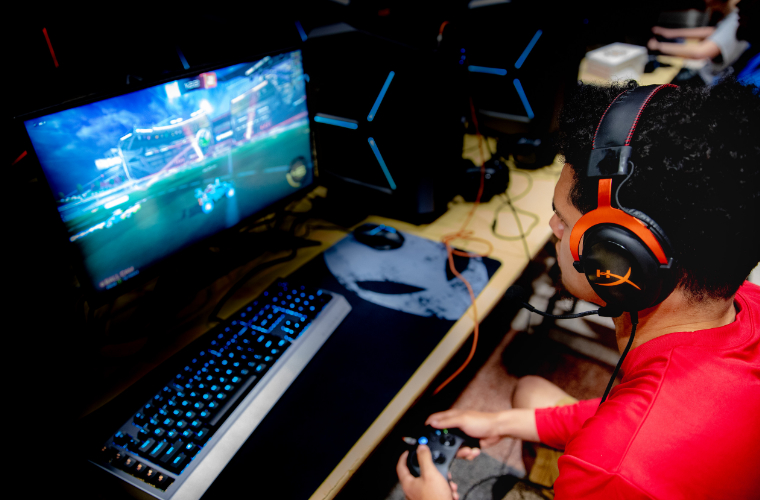 UL Lafayette student designing a video game