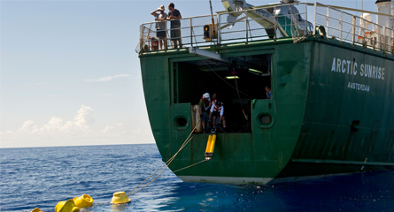 A Greenpeace ship, the Arctic Sunrise (photo courtesy of Greenpeace)