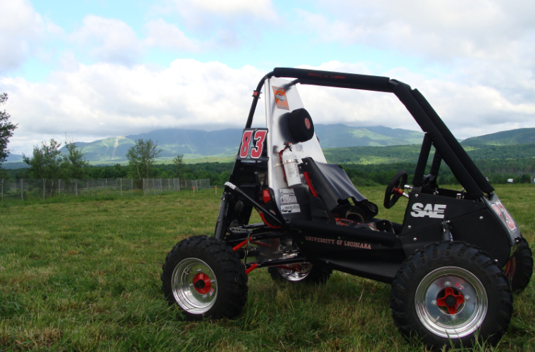 The off-road race car that Clay Guillory helped build as part of the SAE Mini Baja team at the University of Louisiana at Lafayette.