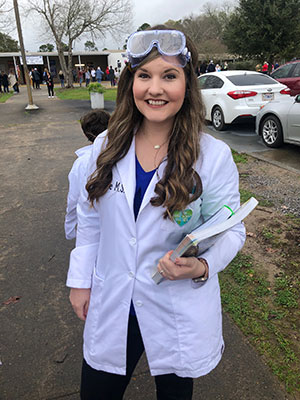 University of Louisiana at Lafayette education graduate Taylor Wallace at school