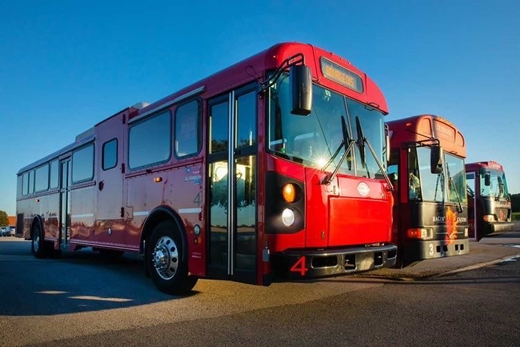 Photo of a parked UL Lafayettes transit bus