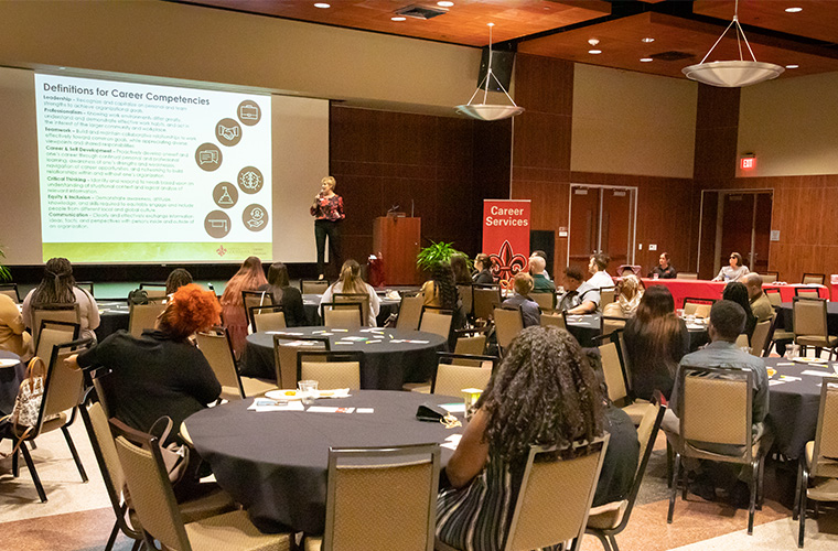 UL Lafayette Career Services presenting on career definitions.