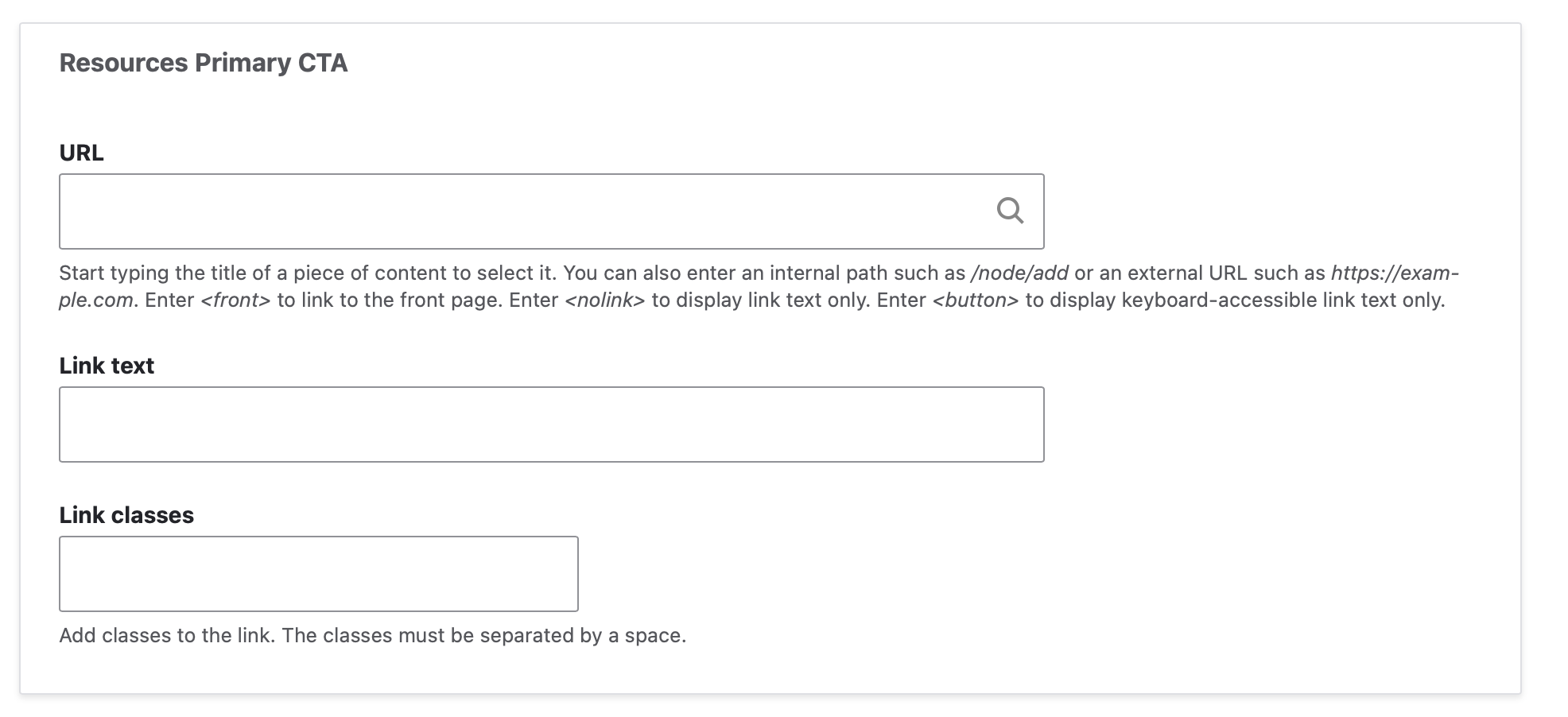 Screenshot of backend: program page primary call to action