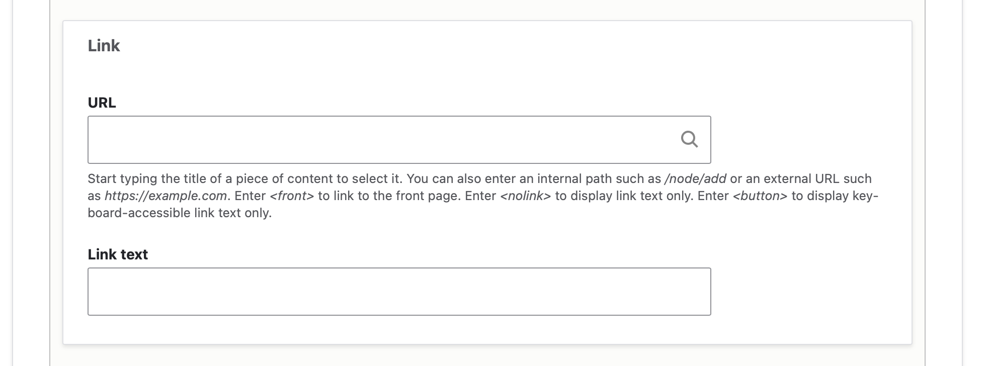 screenshot of backend: course feature link