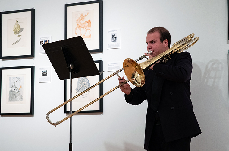 UL student playing trombone