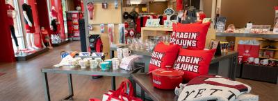 Ragin' Cajuns merchandise in the University bookstore