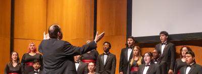 UL Choir performs on stage in Angelle Hall