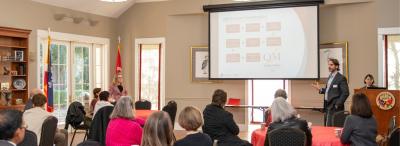 UL Lafayette distance learning employees gathered for a presentation