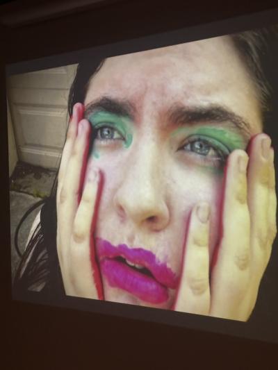 Person with makeup and hands