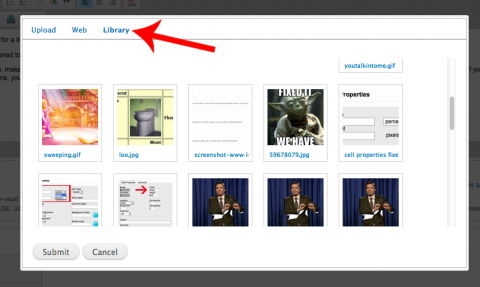 Screen shot of this website's photo library with red arrow pointing to the word 
